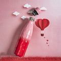 Water Bottle 500ml, hearts, pink-red
