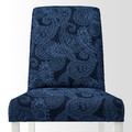 NORDVIKEN / BERGMUND Table and 4 chairs, white/Kvillsfors dark blue/blue white, 152/223 cm
