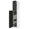 METOD High cabinet with cleaning interior, white/Nickebo matt anthracite, 40x60x220 cm