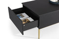 Coffee Table with 2 Drawers Nicole, matt black/gold legs