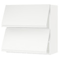 METOD Wall cabinet horizontal w 2 doors, white/Voxtorp matt white, 80x80 cm