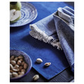 NISSÖGA Place mat, white/dark blue, 45x35 cm