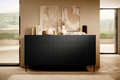 Cabinet with 4 Doors & 4 Drawers Nicole 200cm, matt black, black legs