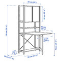 IVAR 1 sec/foldable table/sliding door, pine/felt, 89x30x179 cm