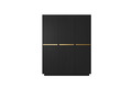 Wardrobe with Drawer Unit Nicole 150 cm, matt black, gold handles