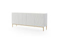 Four-Door Cabinet Nicole 200cm, matt white, gold legs