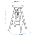 DALFRED Bar stool, black, 63-74 cm