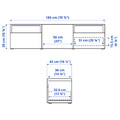 BESTÅ TV bench, white/Selsviken high-gloss/white, 180x42x39 cm