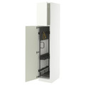 METOD High cabinet with cleaning interior, white/Vallstena white, 40x60x200 cm