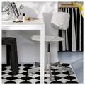 VÄNDPLATS Rug, low pile, white/black dotted, 133x195 cm