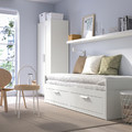 BRIMNES Day-bed w 2 drawers/2 mattresses, white/Åfjäll firm, 80x200 cm