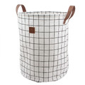GoodHome Laundry Basket Aetna 38 x 48 cm, white/black