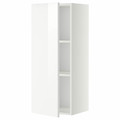 METOD Wall cabinet with shelves, white/Ringhult white, 40x100 cm