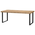 TARSELE Extendable table, oak veneer/black, 210/268x90 cm
