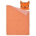 NATTHÄGER Duvet cover and pillowcase, orange/tiger, 150x200/50x60 cm