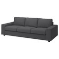 VIMLE Cover for 3-seat sofa, with wide armrests/Hallarp grey