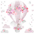 Wall Sticker Set 52x74cm - Hot Air Balloon Pink