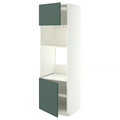 METOD Hi cb f oven/micro w 2 drs/shelves, white/Aspudden dark grey-green, 60x60x200 cm