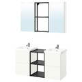 ENHET Bathroom, anthracite/white, 124x43x65 cm