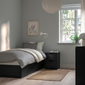 NORDLI Bed frame with storage and mattress, anthracite/Valevåg, 90x200 cm