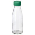 SPARTANSK Water bottle, clear glass/green, 0.5 l