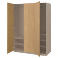 PAX / STORKLINTA Wardrobe combination, grey-beige/oak effect, 150x60x201 cm