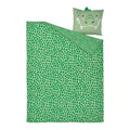 NATTHÄGER Duvet cover and pillowcase, green/crocodile, 150x200/50x60 cm