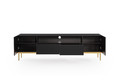 TV Cabinet Nicole 200cm, matt black, gold legs