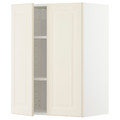 METOD Wall cabinet with shelves/2 doors, white/Bodbyn off-white, 60x80 cm