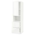 METOD / MAXIMERA Hi cab f micro w door/2 drawers, white/Ringhult white, 60x60x220 cm