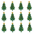 CRAFT WITH FUN Glitter Foam Christmas Tree Stickers, Green, 12 pcs