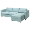 VIMLE 3-seat sofa-bed with chaise longue, Saxemara light blue