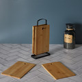 Bamboo Cutting & Serving Boards, Set of 6 with Stand