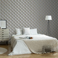 GoodHome Vinyl Wallpaper on Fleece Argin, silver/gold