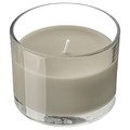 LOTSFÅGEL Scented candle in glass, Sandalwood & patchouli brown, 20 hr