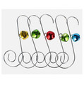Metal Ornament Hooks with Colored Charms, 5 pcs