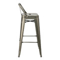 Bar Stool Paris Back Short 75cm, metallic