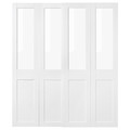 GRIMO Pair of sliding doors, glass/white, 200x236 cm