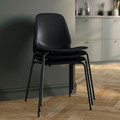 SKÅLSTA Table and 4 chairs, oak effect straight black-grey/plastic black tubular metal/black-grey, 140x80 cm