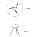 Dining Table Troy 90cm, transparent/black