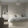 TÄRNKULLEN Upholstered bed frame, Vissle beige/Luröy, 140x200 cm