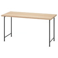 LAGKAPTEN / SPÄND Desk, white stained oak effect/black, 140x60 cm