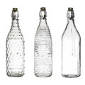 Glass Bottle 1L, stripes