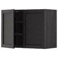 METOD Wall cabinet with shelves/2 doors, black/Lerhyttan black stained, 80x60 cm