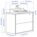 TÄNNFORSEN / RUTSJÖN Wash-stnd w drawers/wash-basin/tap, white/white marble effect, 82x49x76 cm