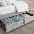 GLADSTAD Upholstered bed, 4 storage boxes, Kabusa light grey, 140x200 cm