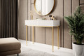 Modern Console Table Dresser Dressing Table Nicole, matt white, gold legs