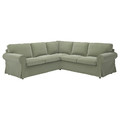 EKTORP Corner sofa, 4-seat, Hakebo grey-green