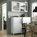 BESTÅ Storage combination w doors/drawers, white Smeviken/Ostvik/Kabbarp white clear glass, 120x42x213 cm