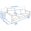 VIMLE 3-seat sofa, with headrest/Gunnared medium grey
